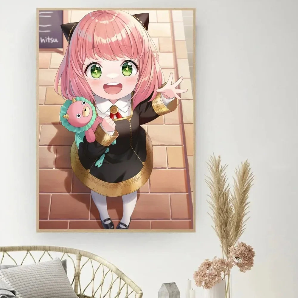 Lienzo clásico retro, anime "Spy X Family", póster impreso en HD, pintura decorativa para el hogar, sala de estar, dormitorio