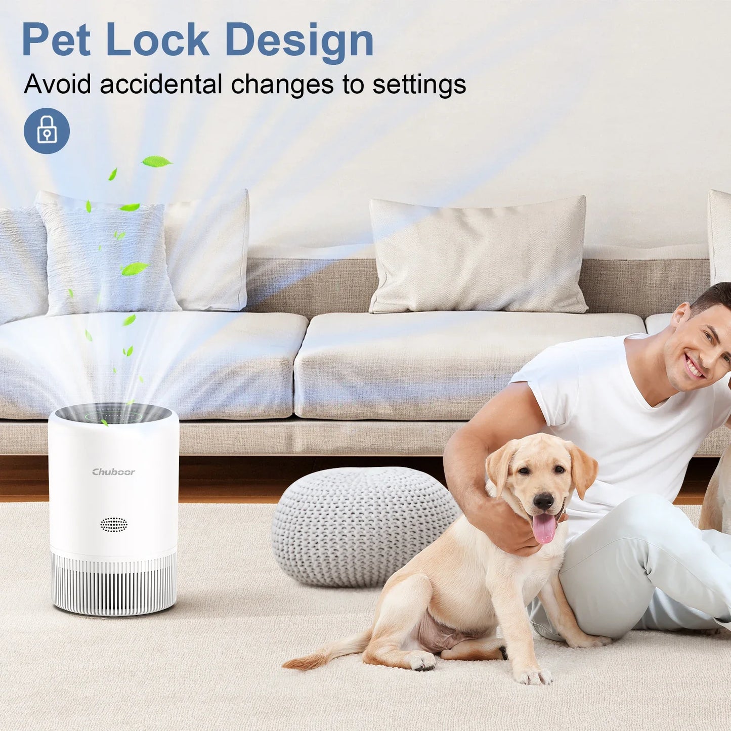 Smart Air Purifier with HEPA Filter App Control PM2.5 for Bedroom Pets Home