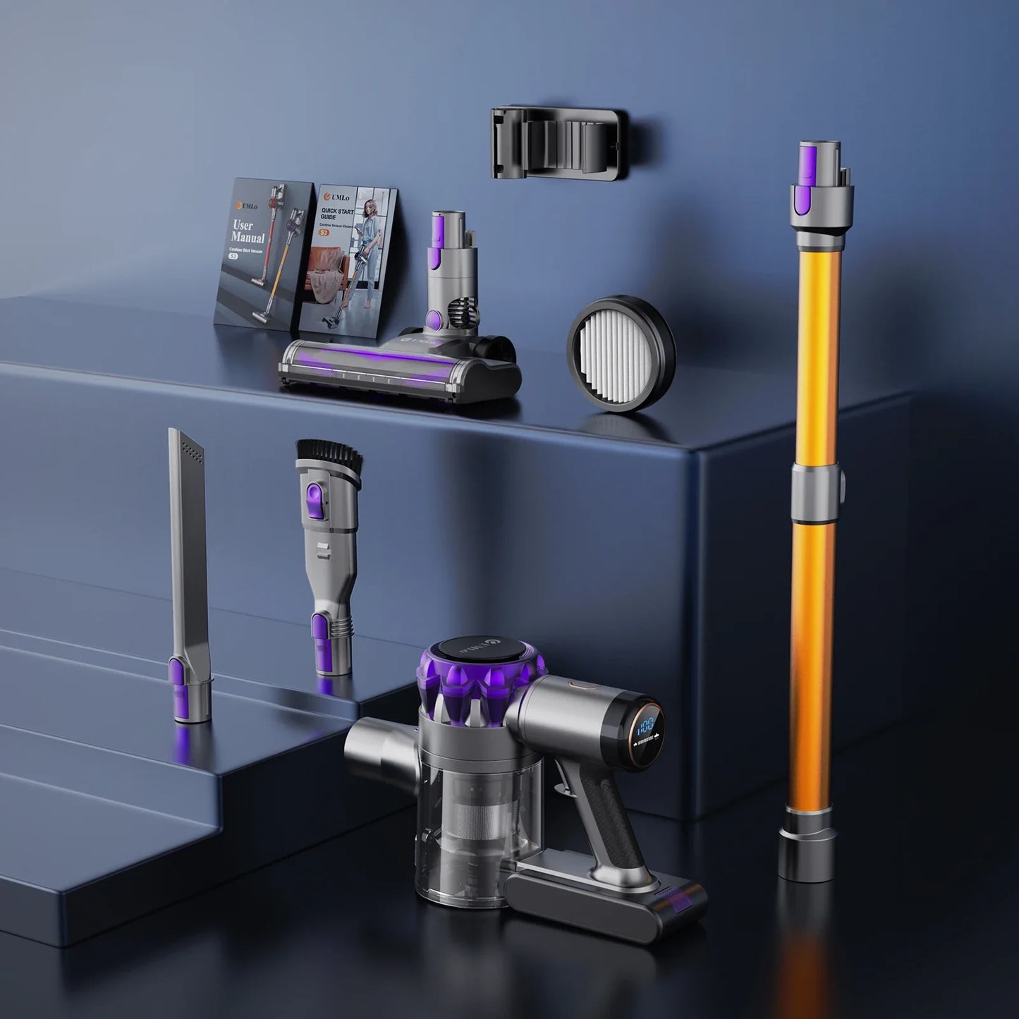 Cordless Vacuum Cleaner 30KPa Powerful Suction 55 Min Runtime Pet Hair
