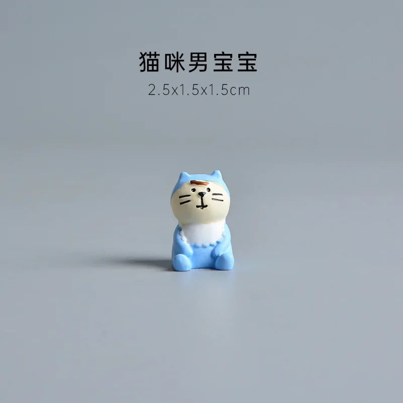 Figura de Zakka de boda de gato lindo, novia, cochecito de bebé, modelo de resina, miniaturas, adornos para pastel, manualidades, accesorios de escritorio