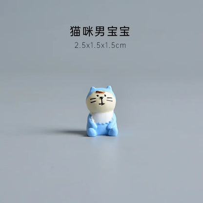 Figura de Zakka de boda de gato lindo, novia, cochecito de bebé, modelo de resina, miniaturas, adornos para pastel, manualidades, accesorios de escritorio