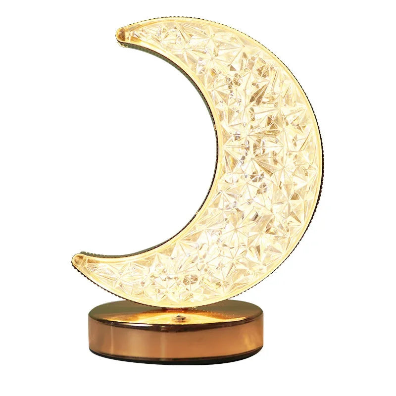 Crystal Touch LED Night Light – USB Dimmable Moon Lamp for Bedroom & Girls Room