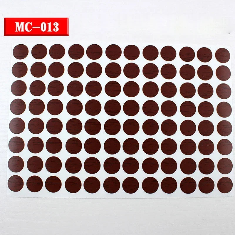 96Pcs 15mm Wood Furniture Screw Cap Covers | Self-Adhesive Hole Stickers for Desk Cabinets