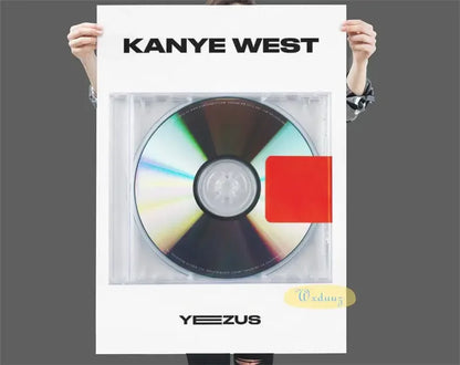 American Pop Rapper Kanye West Poster Hip Hop Singer Music Album Cover For Room Living Home Wall Art Decor Canvas Print Pictures