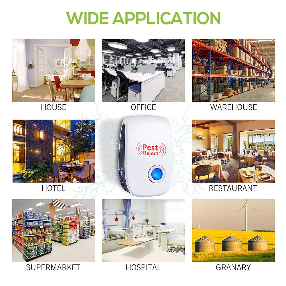 Ultrasonic Pest Repeller | Electronic Electromagnetic Mosquito and Rodent Control Device