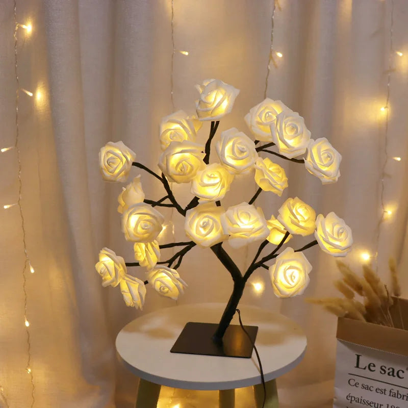 108LED Rose String Table Lamp | USB Powered Romantic Night Light for Party Decor