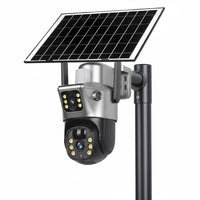 4G WiFi Solar Security Camera Dual Lens 8MP 4K PIR Night Vision Outdoor CCTV