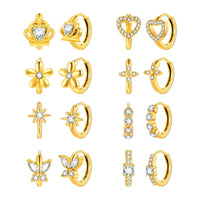 Heart-Shaped Zircon Earrings for Women | Stainless Steel Gold Hoop Earrings