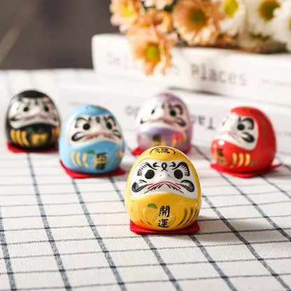 Cerámica Japonesa Daruma Artesanía Gato de la Suerte de Dibujos Animados Adorno de la Fortuna Paisaje Accesorios de Decoración del Hogar Regalos Decoración de la Sala de Estar