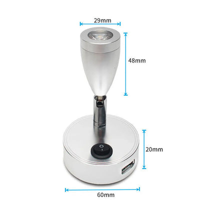 LED RV Reading Light 12V/24V with USB Port – Camper, Boat, Trailer Interior Lamp