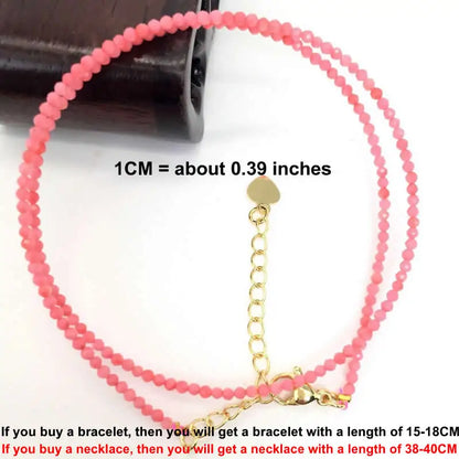 Faceted Gemstone Bead Choker Necklace and Bracelet Set | Natural Stone Jewelry for Men and Women