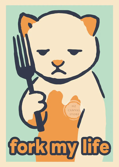 Affiches drôles de mèmes de chats, bande dessinée japonaise de chat, art de la culture des mèmes Internet, impression sur toile, décoration moderne de salon, chambre à coucher, cadeau
