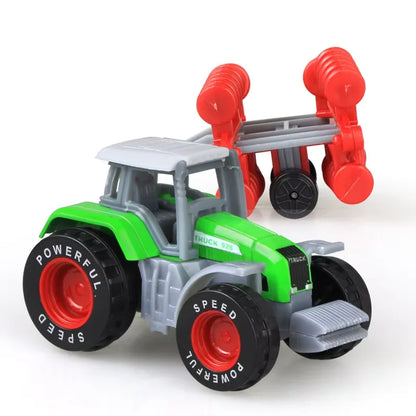 1pc Véhicule de ferme moulé sous pression Tracteur Voiture d'ingénierie Tracteur Jouets Modèle Mini Voiture Modèle de voiture d'ingénierie pour Enfants Cadeau de Noël