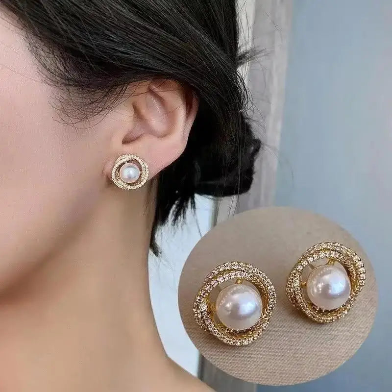 Korean Fashion Seven Star Zircon Earrings | Luxury Crystal Stars Stud Earrings