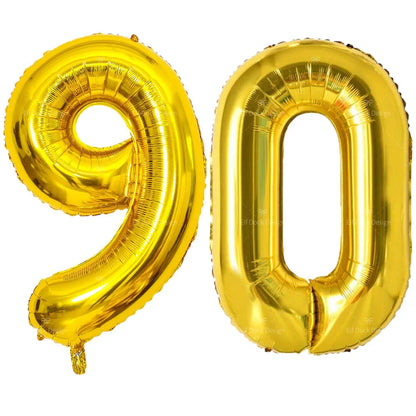 Gold Number Balloons for Milestone Birthdays | Large 40 Inch Foil Set