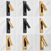 Modern Led Wall Lamp 110V 220V Led 3W Spotlight Sconce Wall Light for Beside Light Bedroom Living room Dining room Night Lights