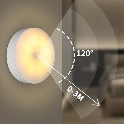 8LED Motion Sensor Night Light | USB Rechargeable Automatic Night Lamp for Bedroom