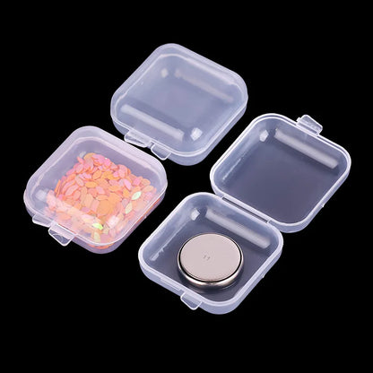 5-50pcs Mini PP Plastic Storage Box | Clear Single-Compartment Organizer for Jewelry, Fishhooks, and Small Components