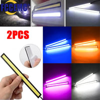 2pcs Ultra Thin LED Car COB Daytime Running Lights | Waterproof 12V Ambient Lamp Bar