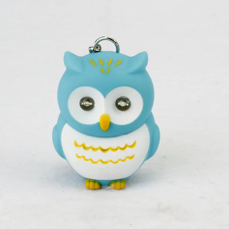 LED Owl Keychain with Sound and Light | Cute Bag Pendant for Keys