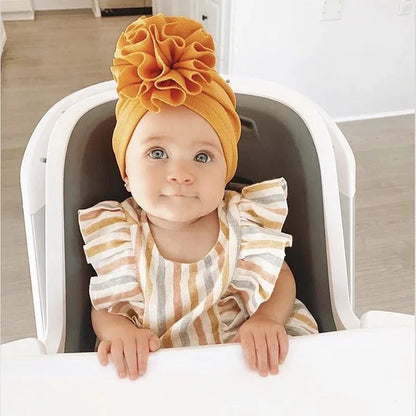 Baby Girl Turban Hat | Lovely Flower Soft Cap for Newborn Photography