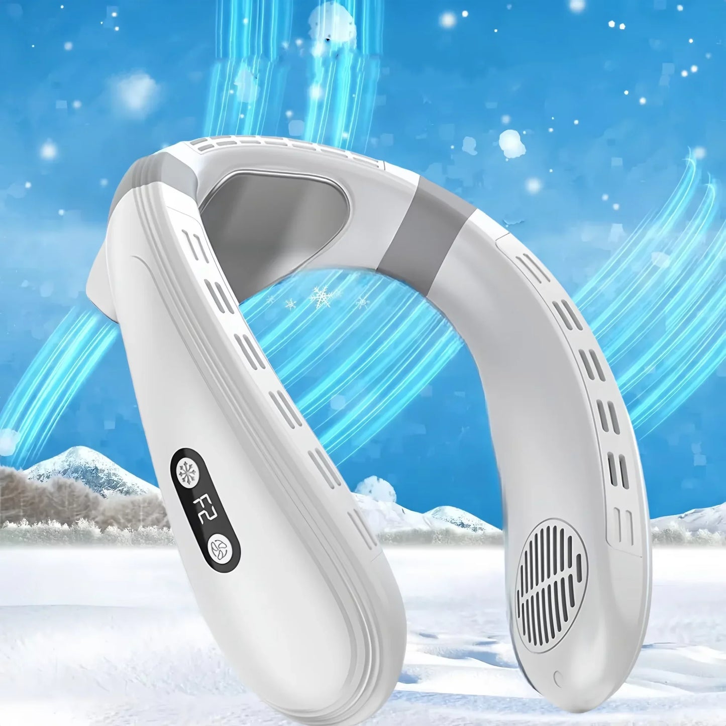 Cooling Neck Fan | Portable Neck Air Conditioner with 3-Speed Settings | Lightweight Design for Instant Heat Relief