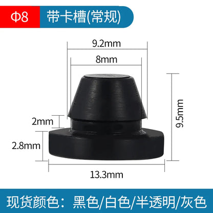 Bouchons en caoutchouc de silicone solide de 2 mm à 16 mm, couvercle de type T, joint à enclenchement, capuchons d'obturation, bouchon d'étanchéité