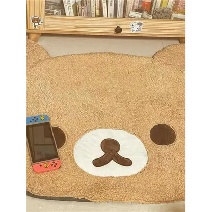 VIKAMA Cartoon Sloth Bear Decorative Rug Soft Plush Comfort Living Room Bedroom Floor Mat Home Decor Rug