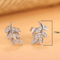 925 Sterling Silver Leaf Stud Earrings | Elegant Fine Jewelry for Women