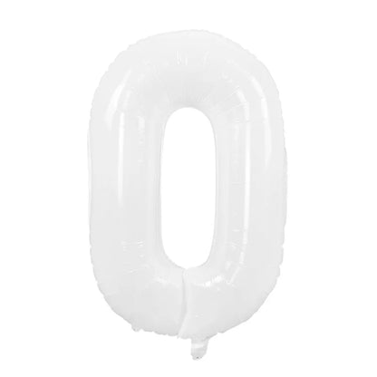 Cream Foil Number Balloons 1-9 Set | Large Digital Birthday Party Decor
