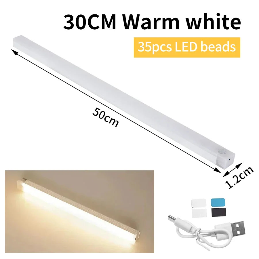 Rechargeable Motion Sensor LED Cabinet Light | Wireless Night Light for Kitchen, Staircase, Closet
