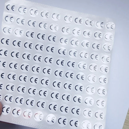 1cm Round CE Sticker | White, Silver, Holographic, Clear Base Circle Label 500pcs