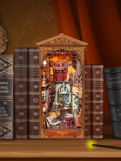1pc,DIY Book Nook Kit,Assembly Model Kit,Bookshelf Decor,Home Decor Micro Model,The perfect gift for teenagers and adults