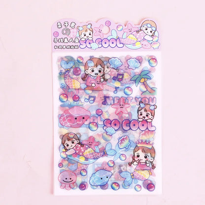 4-Piece Pink PET Sticker Pack | Kawaii Decorative Scrapbooking Set