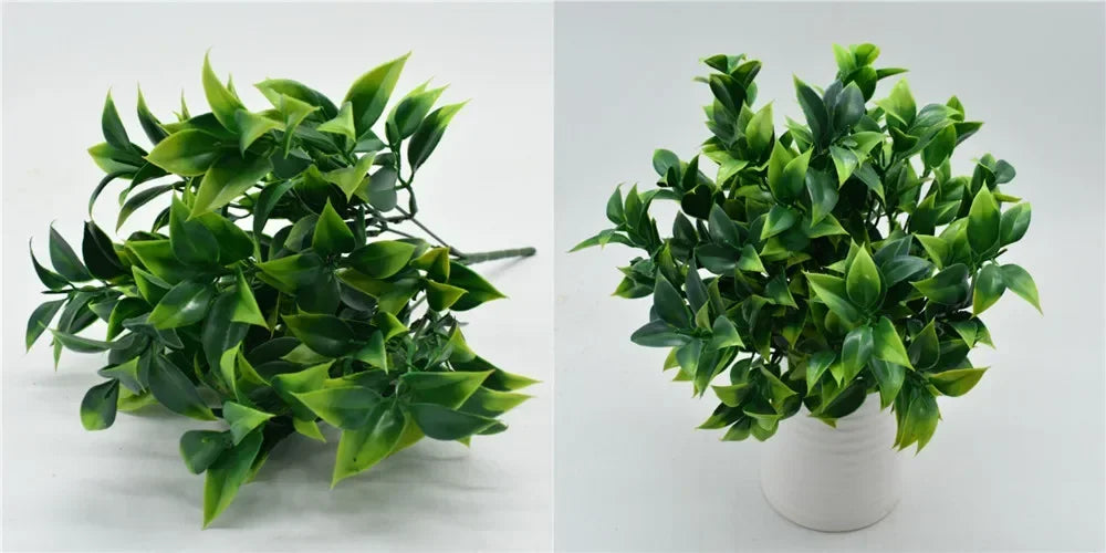 Planta artificial pequeña, helecho de Boston, hierba verde, decoración del hogar, hojas falsas, follaje, decoración de jardín, fiesta, bodas
