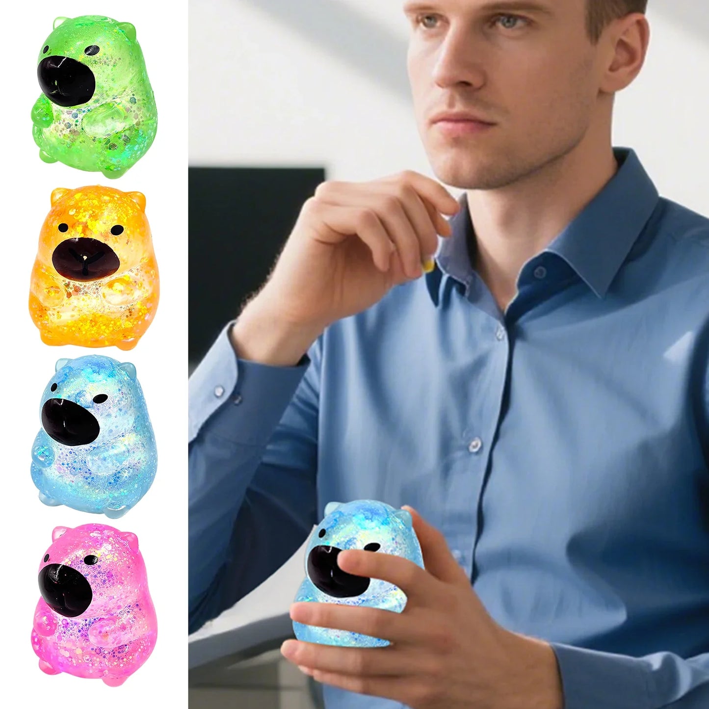 Maltose Cube Stress Squeeze Toy | Slow Rebound Polar Light Colorful TPR Block