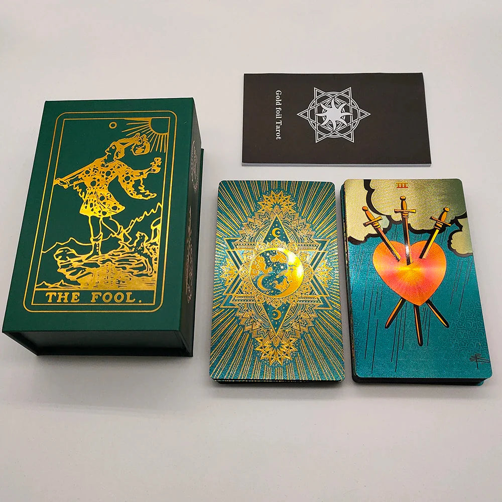 Nouveau Tarot Rider Waite en plastique, dorure à chaud, cartes de divination exquises pour jeu de société, pour collection.