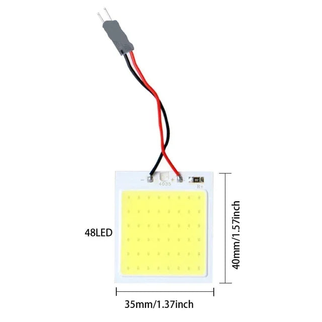 4-Pack T10 LED Car Interior Bulbs | 12V COB Dome Light