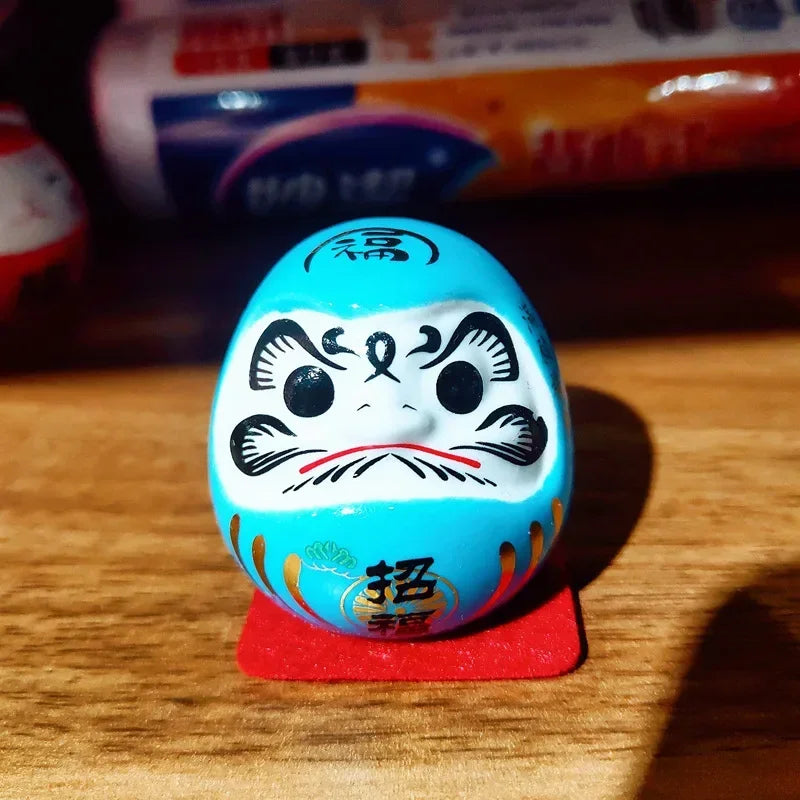 Cerámica Japonesa Daruma Artesanía Gato de la Suerte de Dibujos Animados Adorno de la Fortuna Paisaje Accesorios de Decoración del Hogar Regalos Decoración de la Sala de Estar