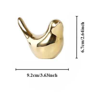 Figurines d'oiseaux en céramique dorée, modernes et luxueuses, accessoires de décoration intérieure, figurines d'oiseaux dorées décoratives, ornements de mariage