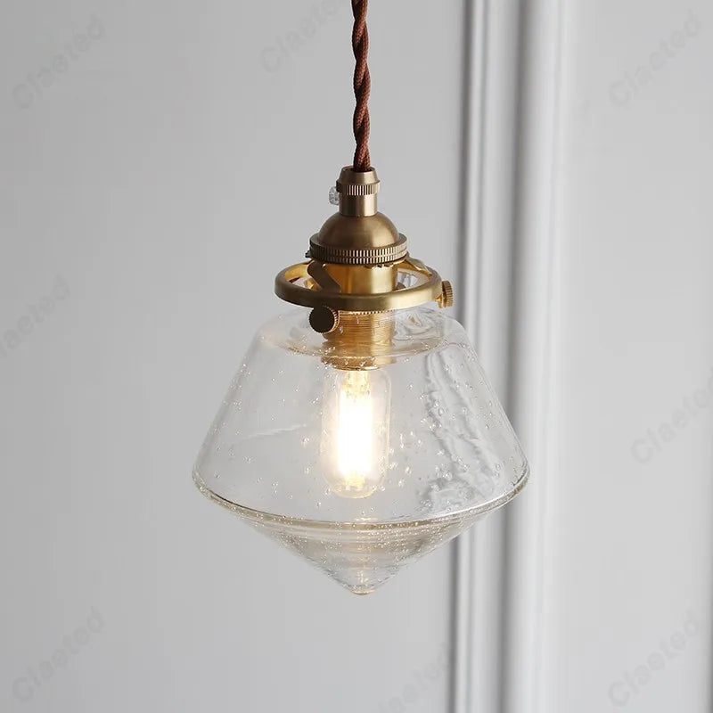 Lustre en verre LED de style européen, rétro et simple, pour restaurant, salon, allée, balcon, chevet, éclairage décoratif