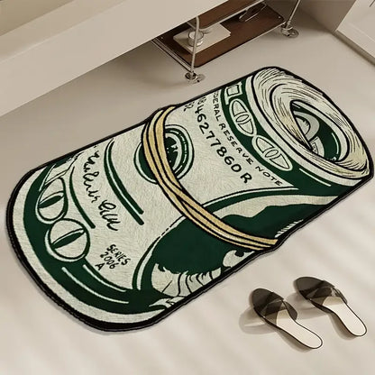 VIKAMA Creative Dollar Rug, Comfortable Non-Slip Indoor Area Mat, Bedside Rug For Bedroom, Bathroom Foot Mat Home Decor