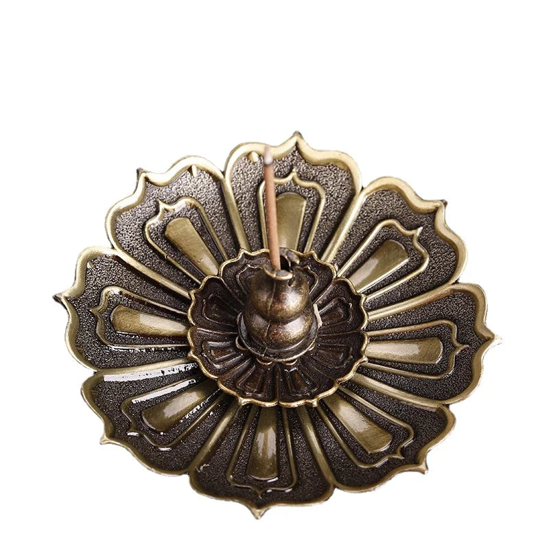 Lotus Incense Burner | Metal Lotus Ash Catcher for Stick and Cone Incense