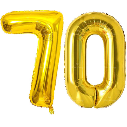 Gold Number Balloons for Milestone Birthdays | Large 40 Inch Foil Set