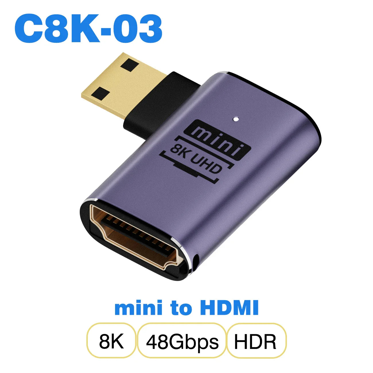 HDMI-Compatible Adapter | Mini and Micro HDMI to HDMI 2.1 Converter 48Gbps 8K60Hz 4K120Hz