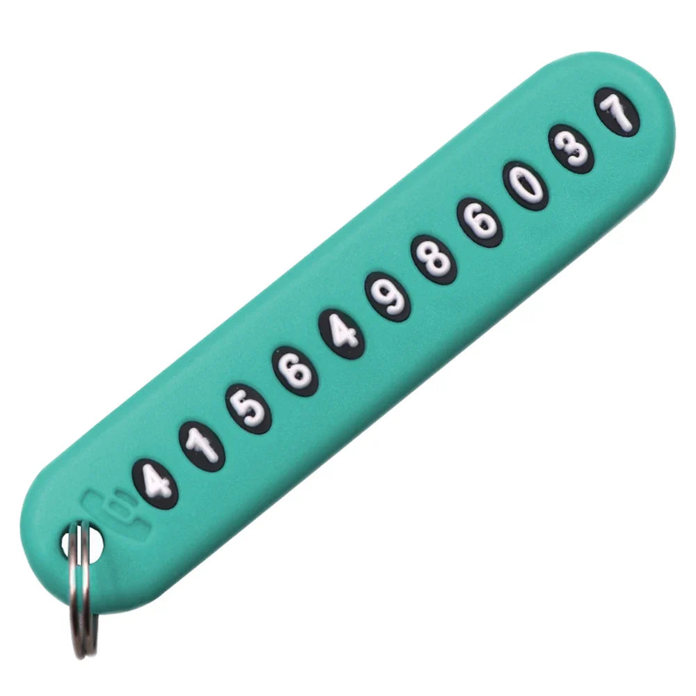 Car Phone Number Keychain | Anti-Lost Key Ring with Number Plate