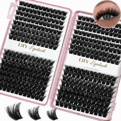 384pcs Cluster Lashes Mixed Tray | DIY Natural Look Eyelash Extension
