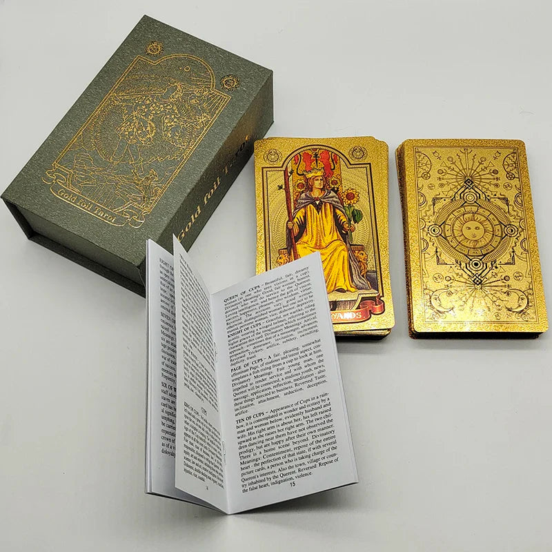 Nouveau Tarot Rider Waite en plastique, dorure à chaud, cartes de divination exquises pour jeu de société, pour collection.