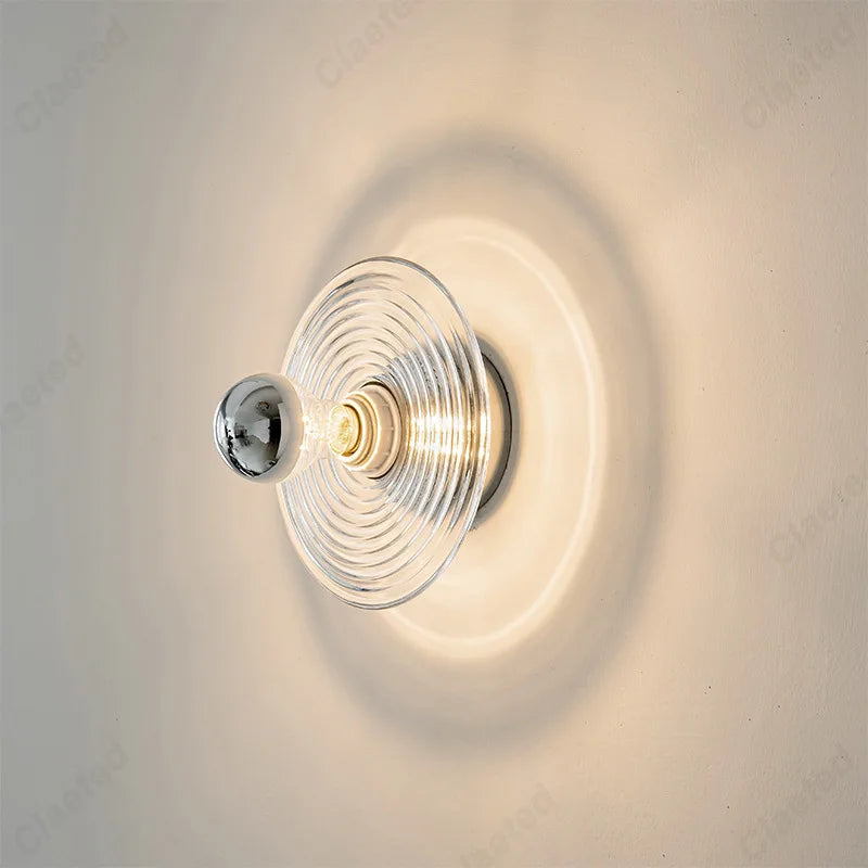 Nouvelle Lampe Murale LED Rétro en Verre Ondulé pour Salon, Mur de Fond, Porche, Couloir, Éclairage Décoratif
