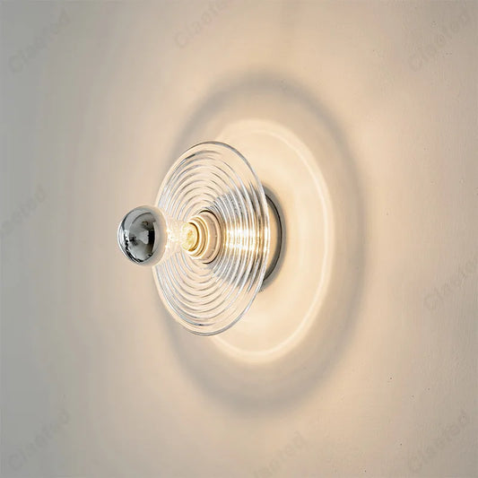 New Retro LED Ripple Glass Wall Lamp Living Room Background Wall Porch Corridor Decorative Lighting